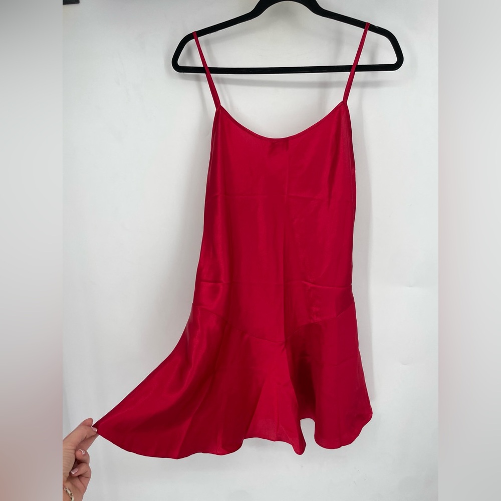 Victoria's Secret Red Satin Slip Chemise